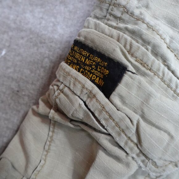 Polo Jeans Ralph Lauren Pants 30 Beige Cargo Ripstop Side Adjusters Y2K - Picture 7 of 12